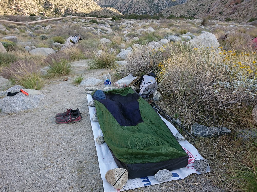 Windy campsite after the descent from Mt San Jacinto.