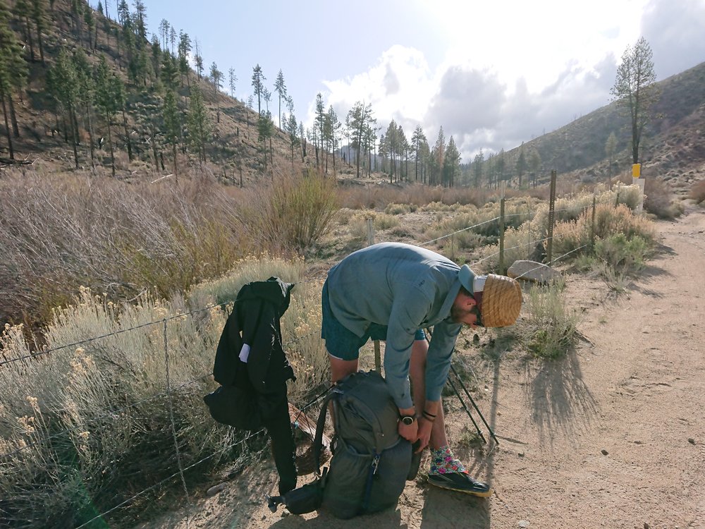 Brandon with his new straw fez, which also granted him the trail name fez.
