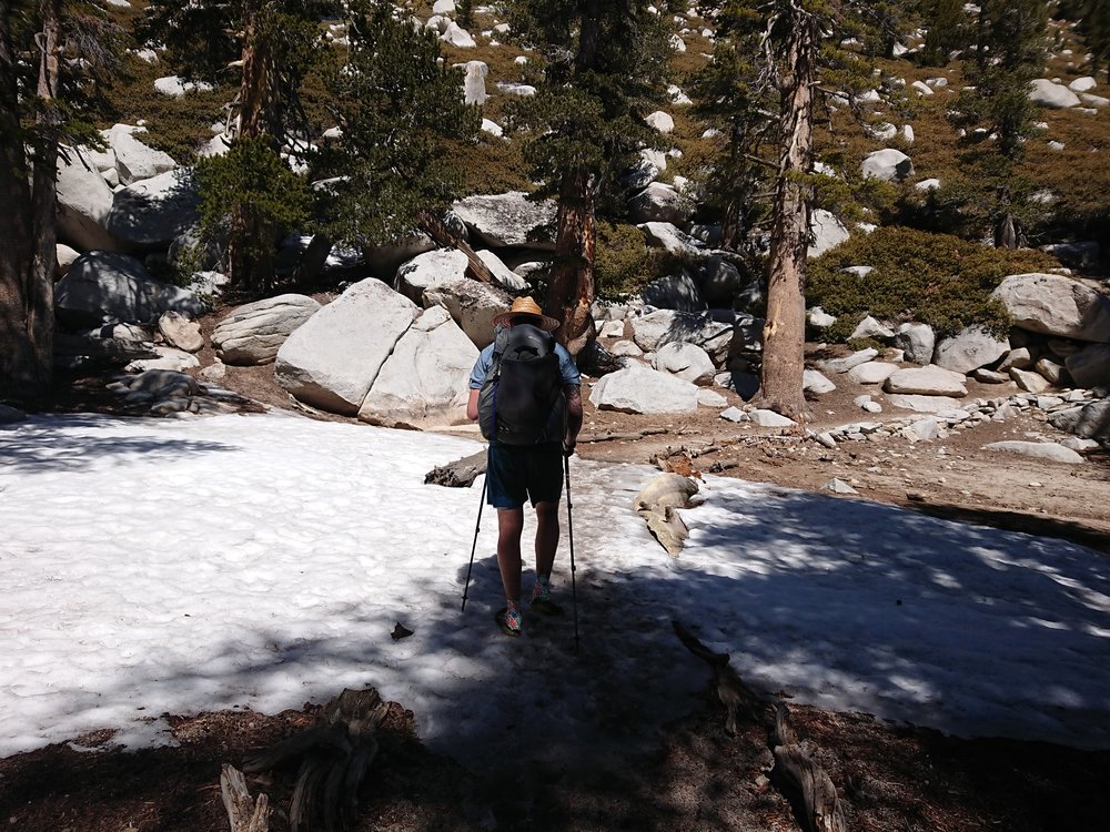 Brandon braving the snow on the way to Mt San Jacinto.
