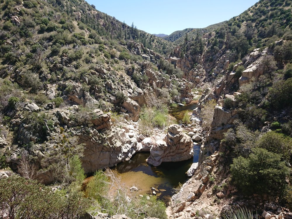 Looking down at Deep Creek which we followed for most of the day.