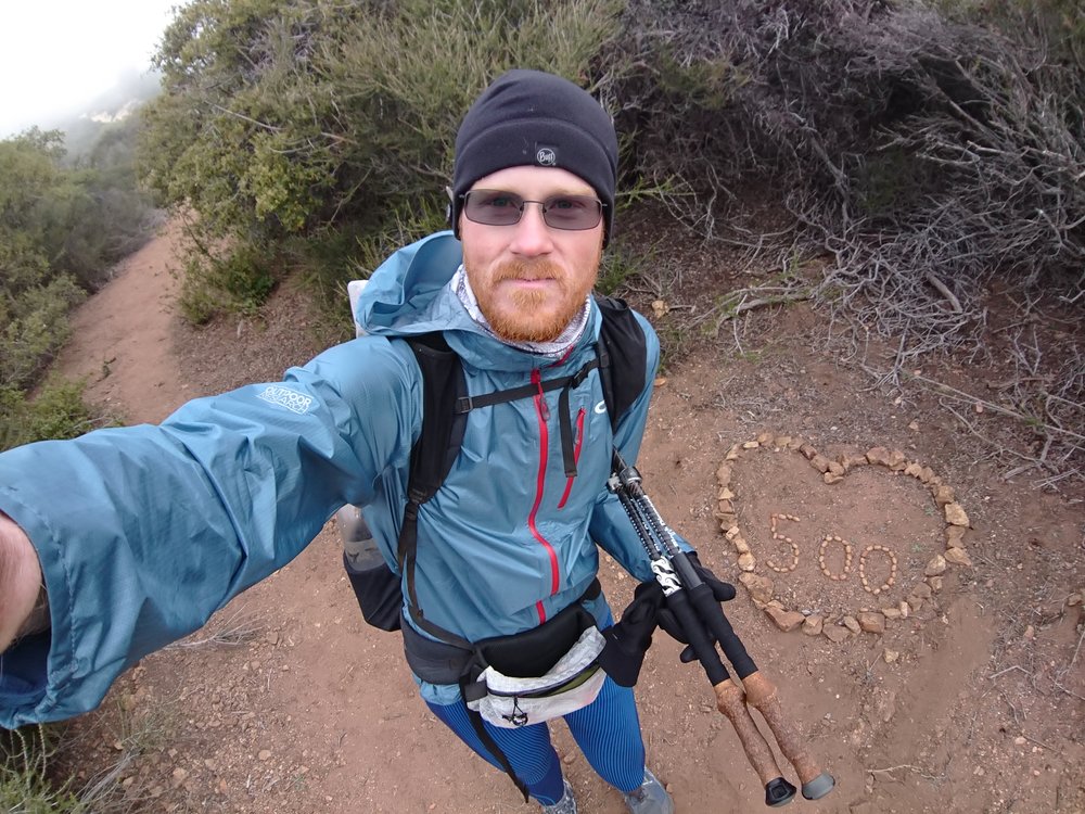 Passing the 500 miles market in the cold clouds