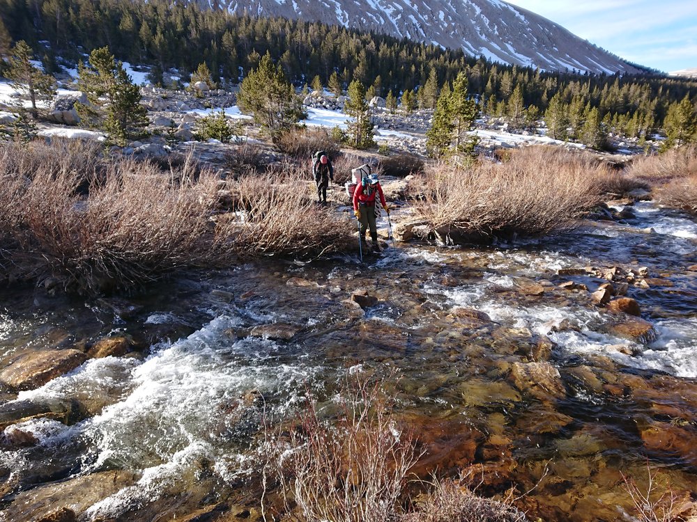 The crossing with icy rocks