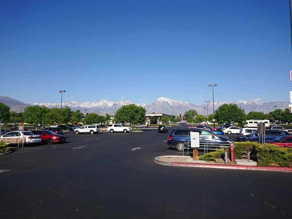 Looking back towards the Sierra from the bus stop in Bishop