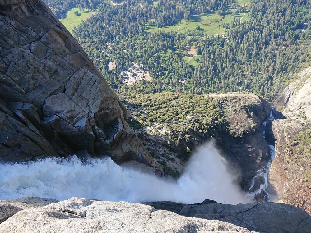 Looking down from the top of Upper Yosemite Falls