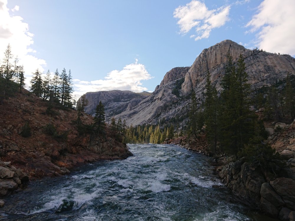 The impressive mountains did not disappear because we were back on the PCT