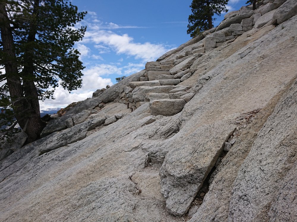 Some of the stone steps up Half Dome
