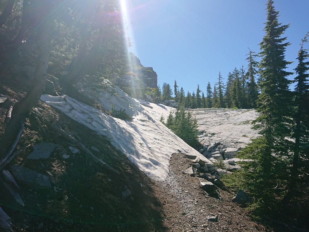 Snow! I had to cross a bit of snow today hopefully this is not going to be a common occurrence